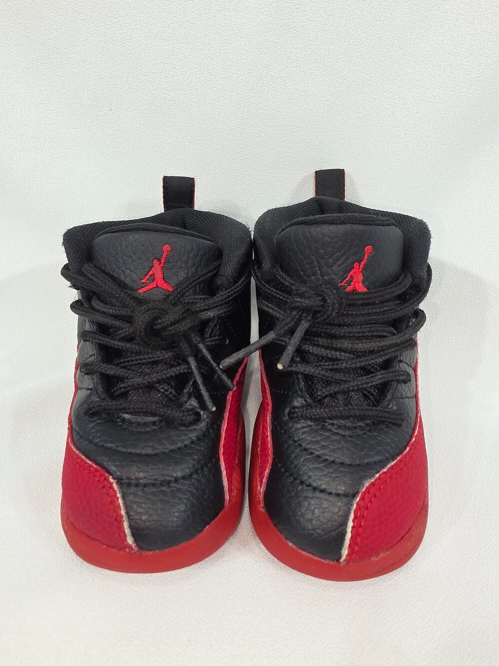 Nike Air Jordan 12 Retro Flu Game Leather Black Red Toddler Size 7C